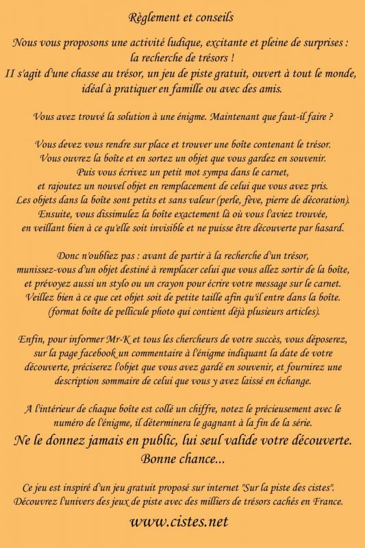 Chasse au tresor regles